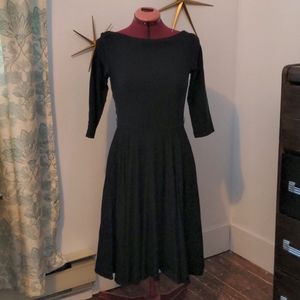 Unique vintage 1950s style black Devon swing dress